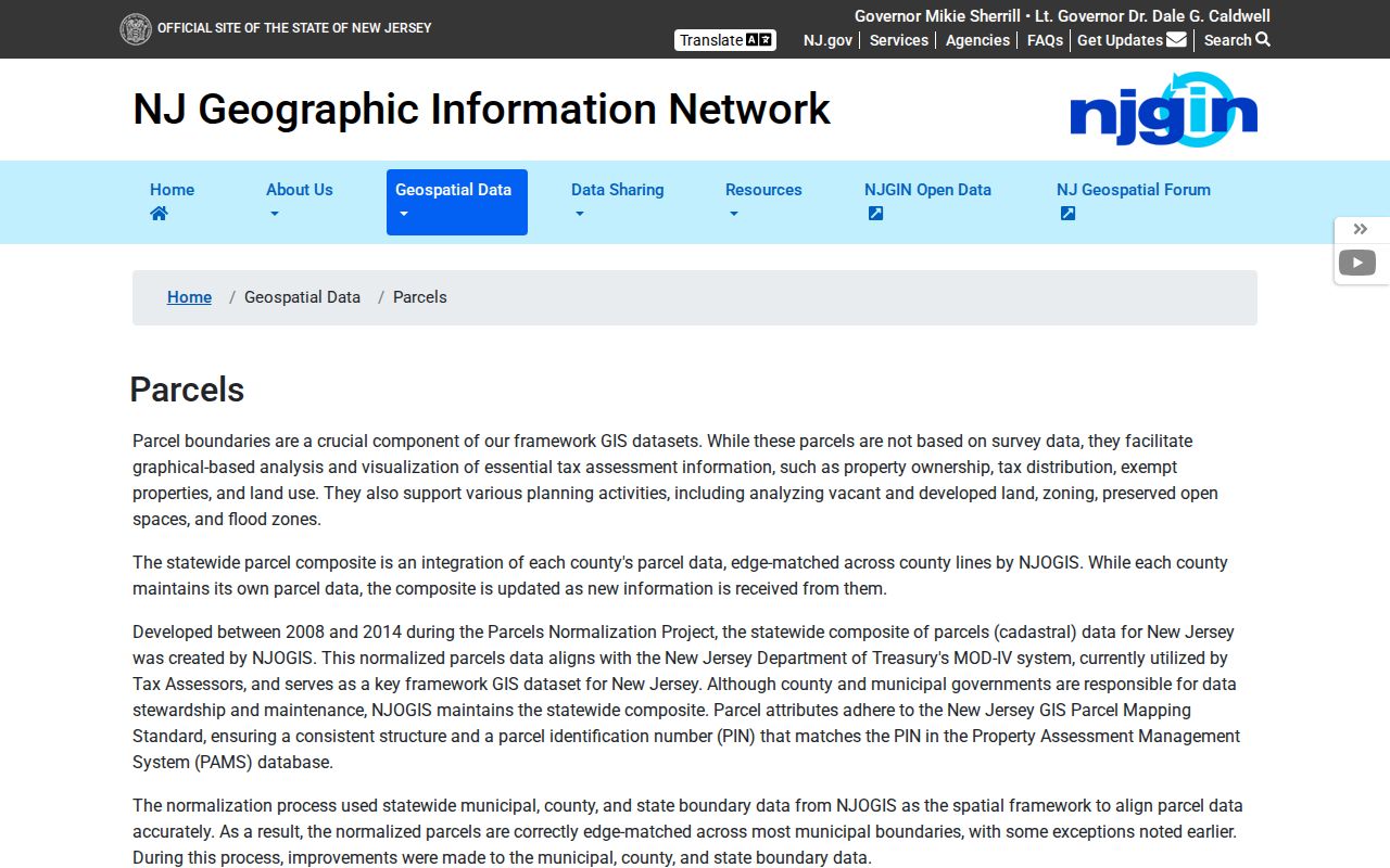 Plainfield ZIP code directory reference showing NJGIN Property Explorer search options